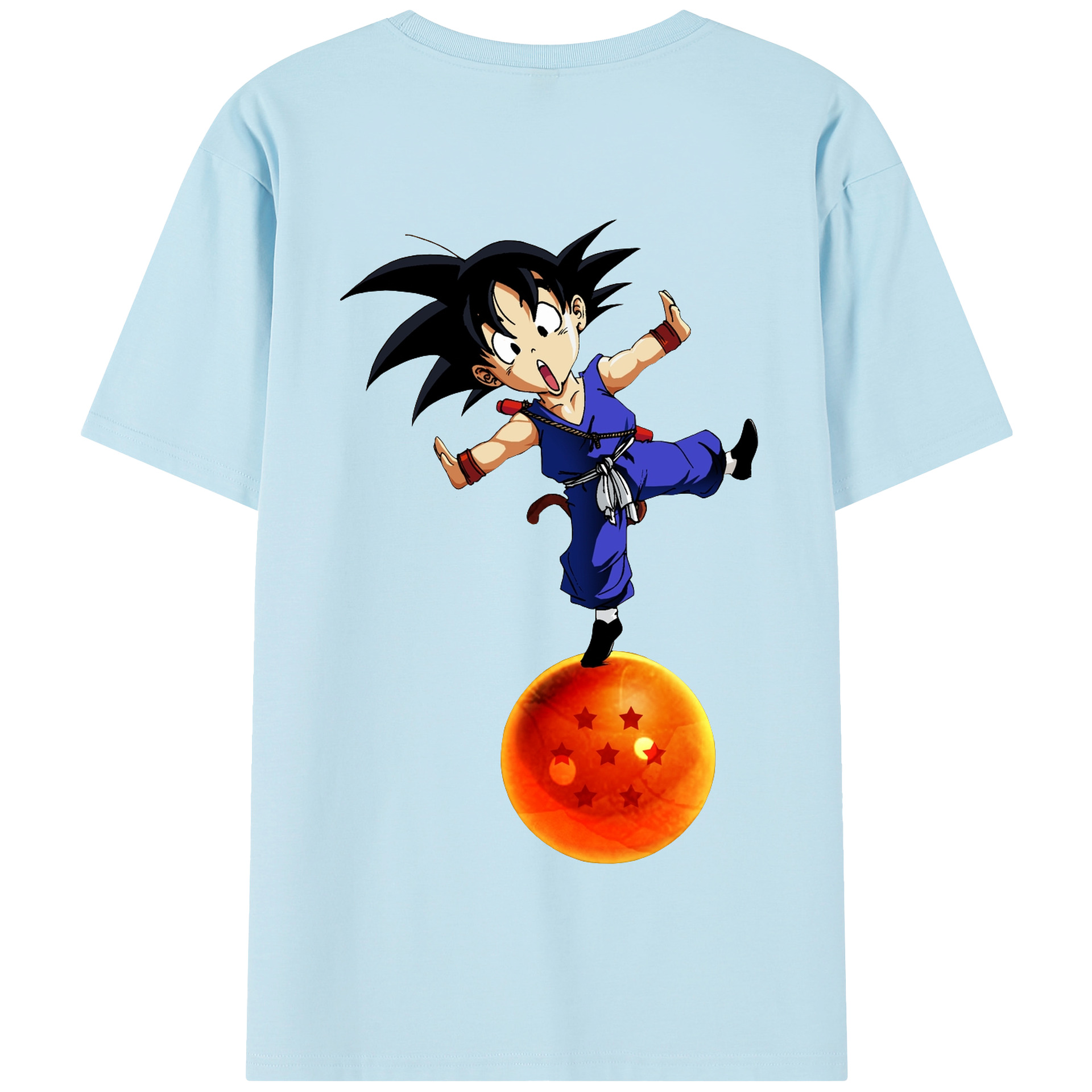 （画像用） ドラゴンボール 孫悟空（そん ごくう）Son Goku カカロット DRAGON BALL Kakarotto 綿100％半袖Tシャツ（背面プリント）
